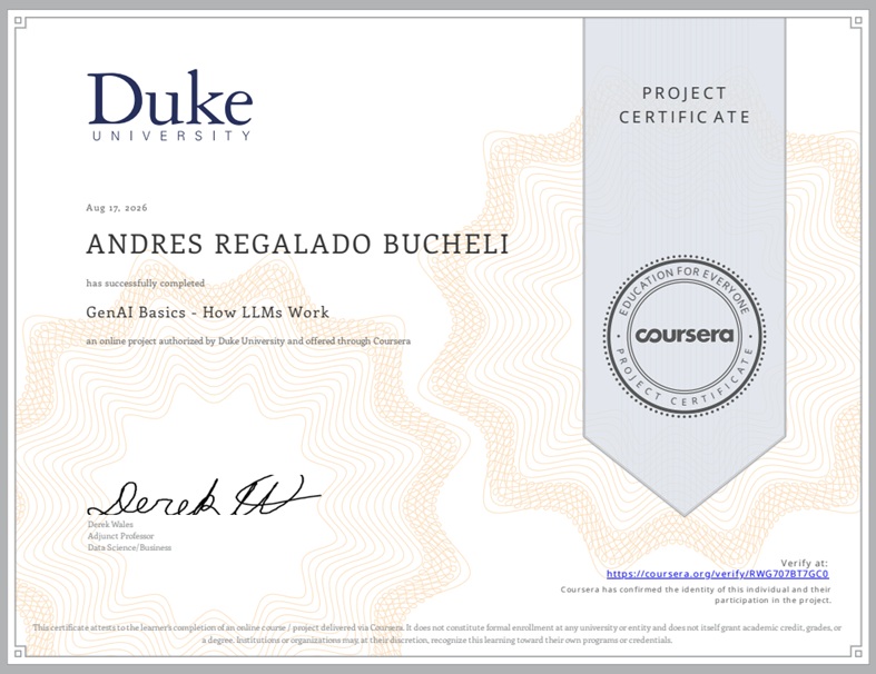 Photo of certificate