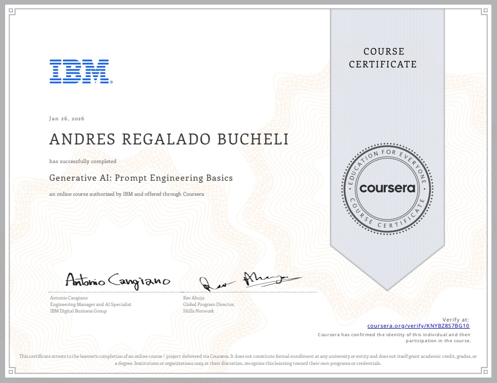 Photo of certificate