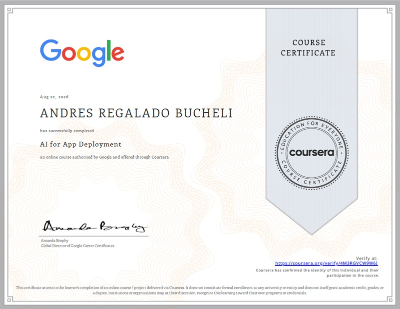Photo of certificate