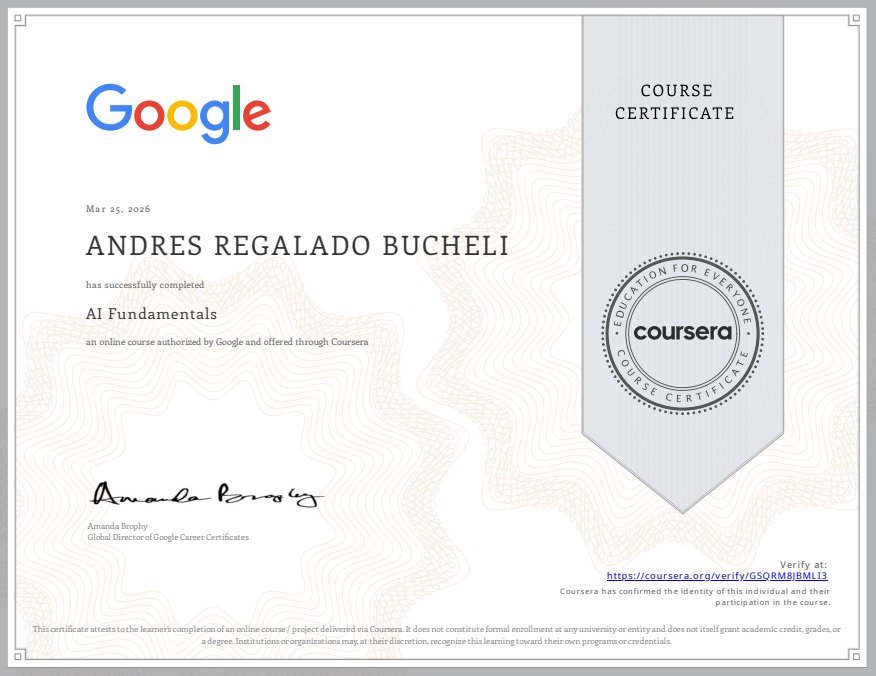 Photo of certificate