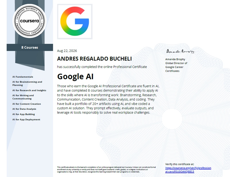 Photo of certificate