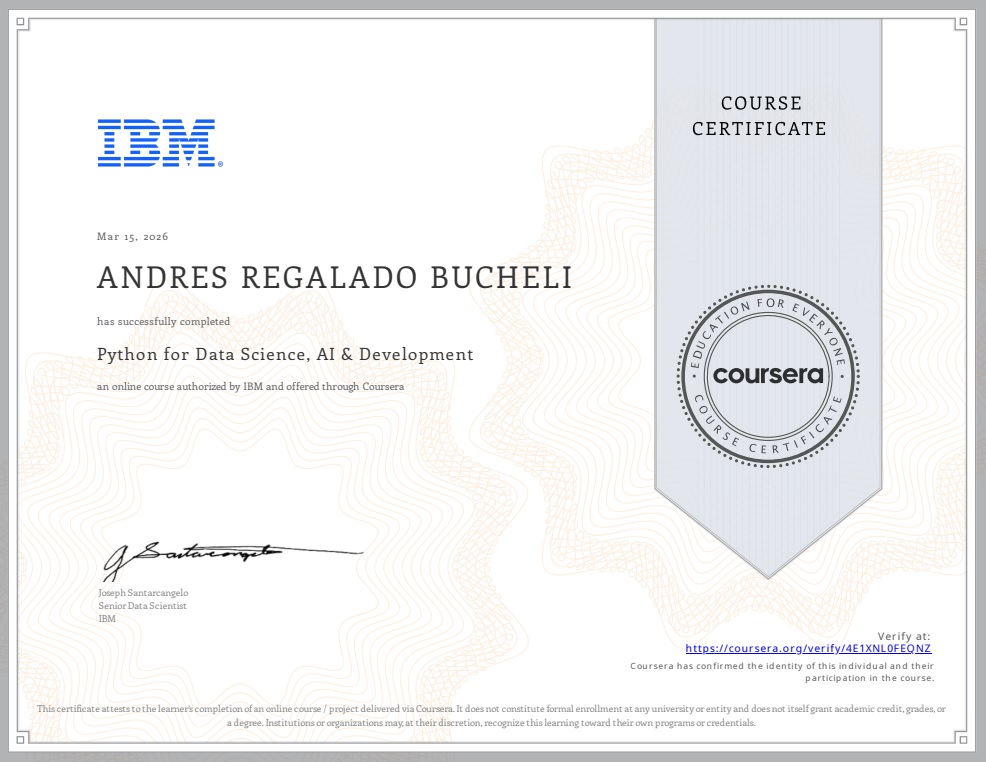 Photo of certificate