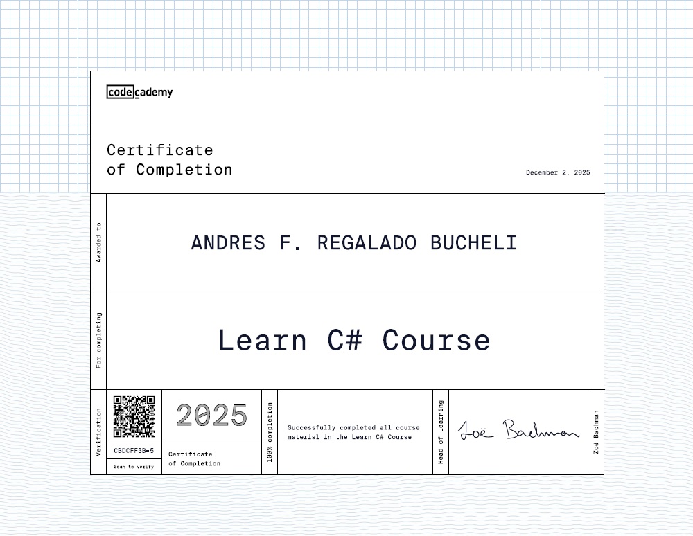 Photo of certificate