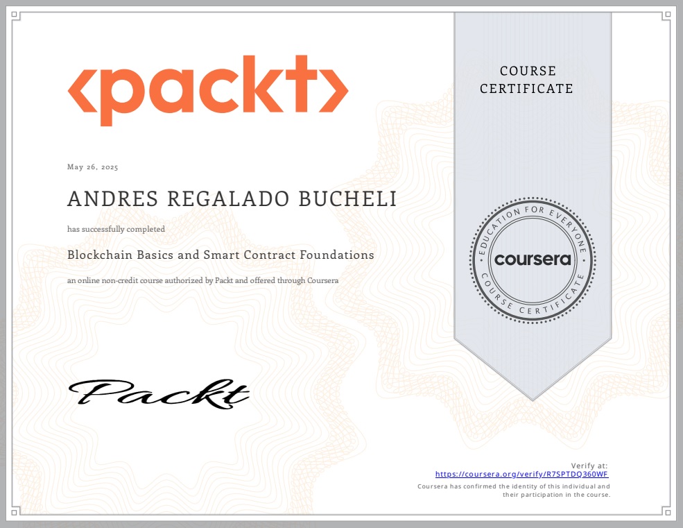 Photo of certificate