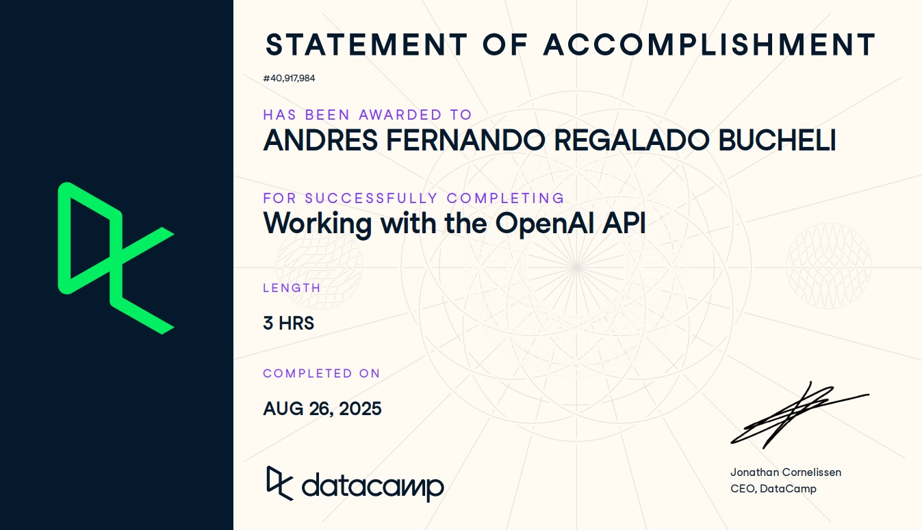 Photo of certificate