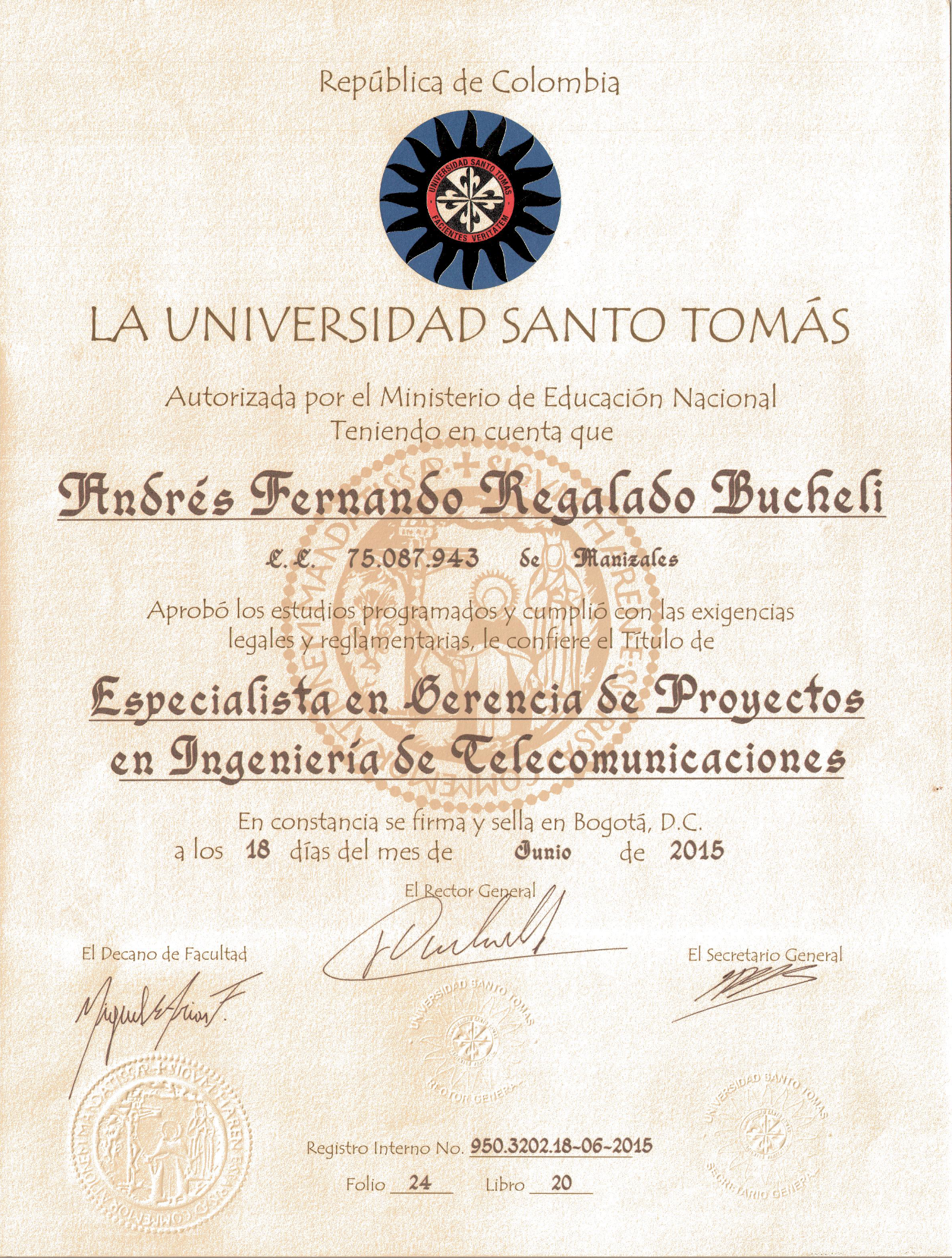 Photo of certificate
