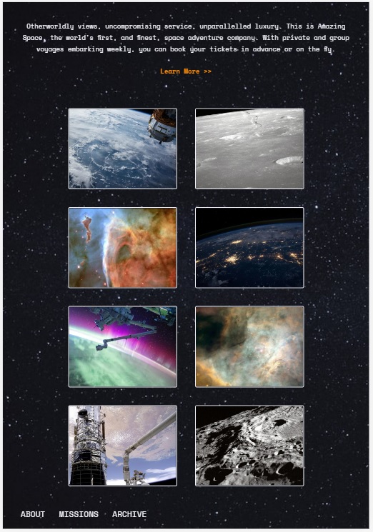 Photo of the Amazing Space website