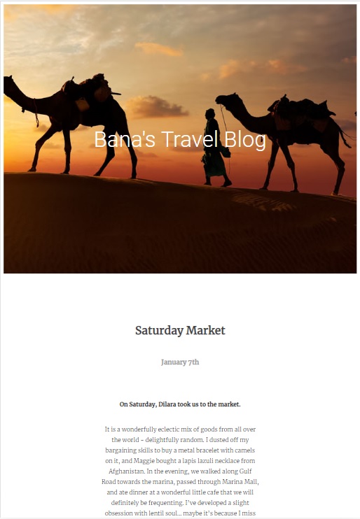 Photo of the Banas Travel Blog website