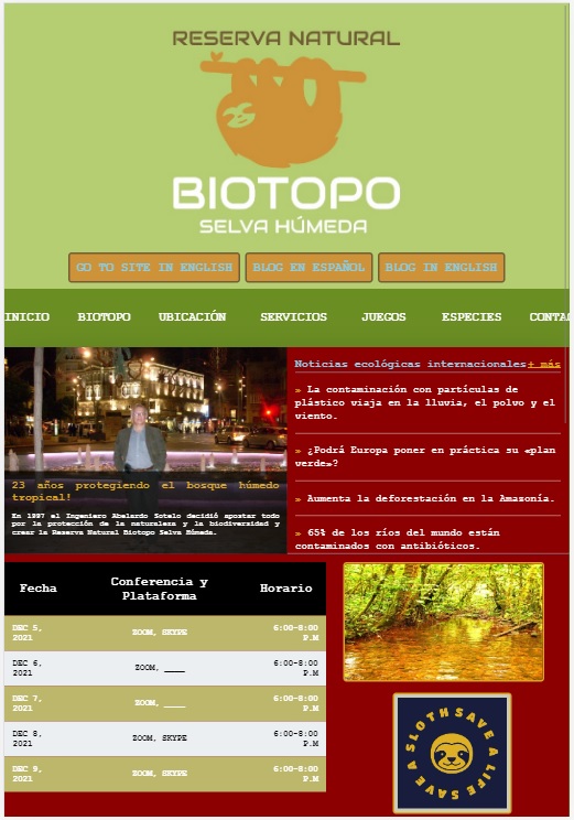 Photo of the Reserva Natural Biotopo website