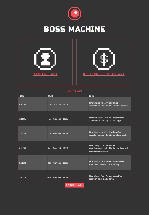 Photo of the Boss Machine App