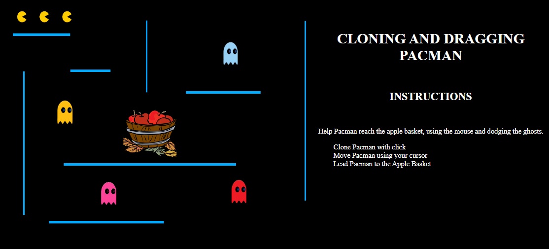 Photo of the Clonning and Dragging Pacman app