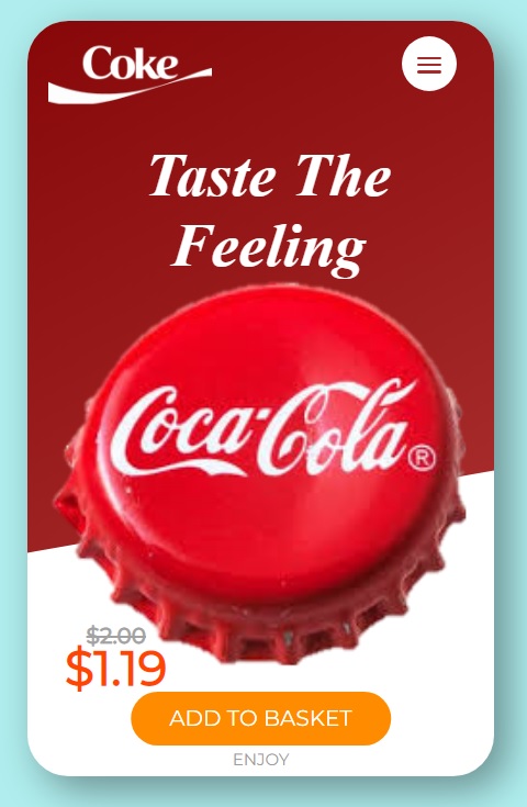 Photo of the Coca Cola website