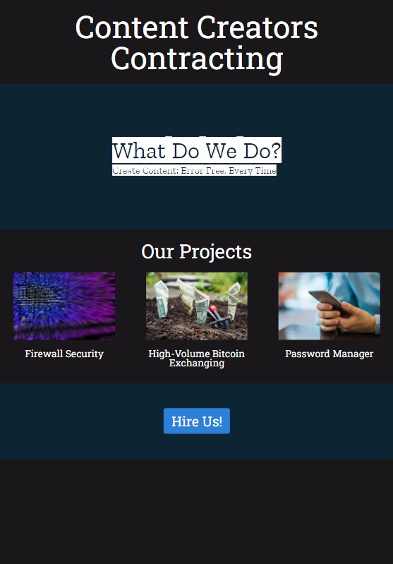 Photo of the Content Creators Website