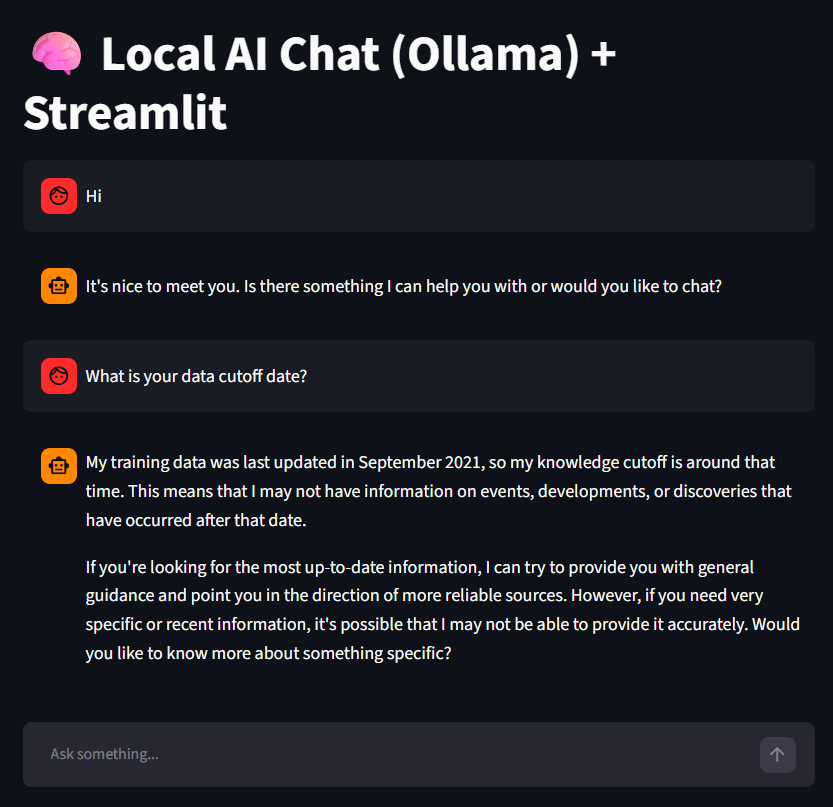 Photo of the Local AI Chat Ollama App