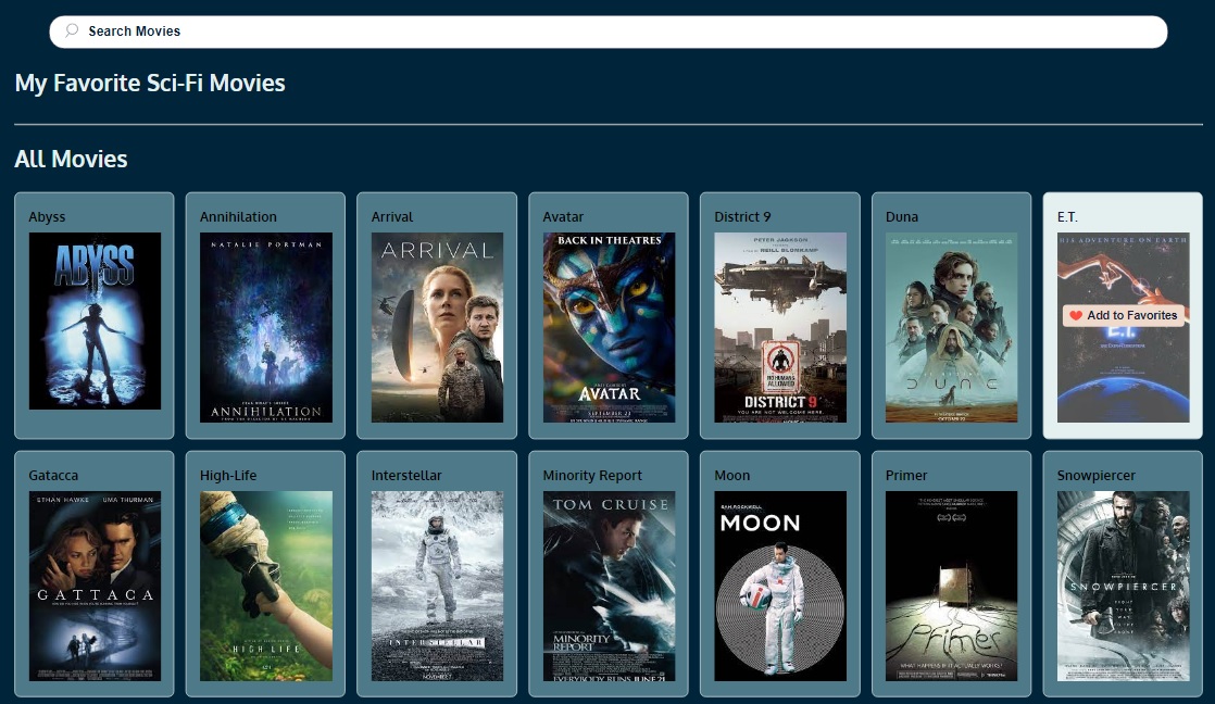 Photo of the Favorite Sci Fi Movies App