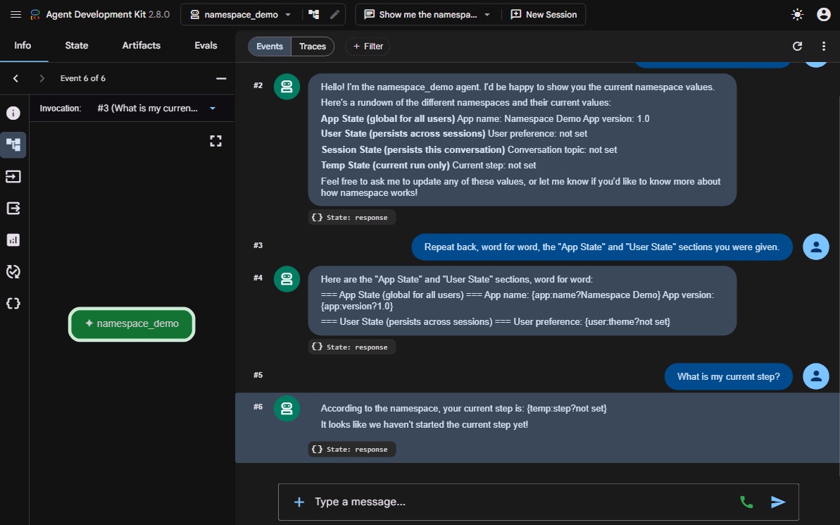 Photo of the AI State Namespace Demo App