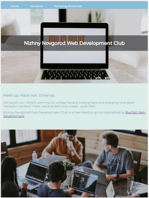Photo of the Nizhny Novgorod Web Development Club website
