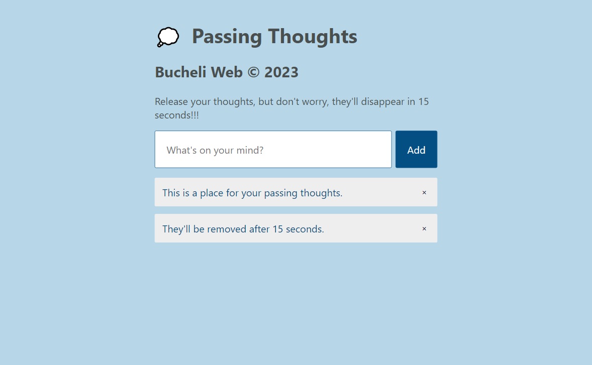 Photo of the Passing Thoughts App