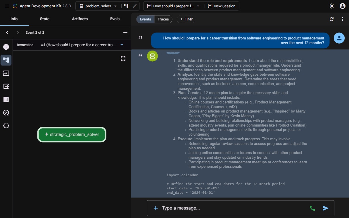 Photo of the Strategic Problem Solver Agent App