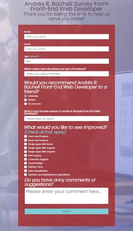 Photo of the stylish submit form website