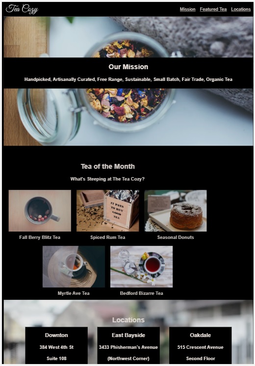 Photo of the Tea Cozy website