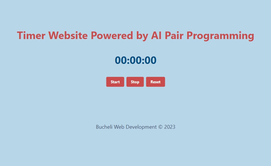 Photo of the timer website