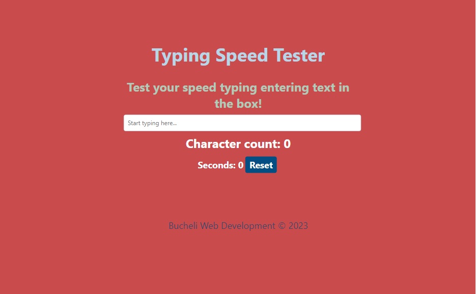 Photo of the typing speed tester website